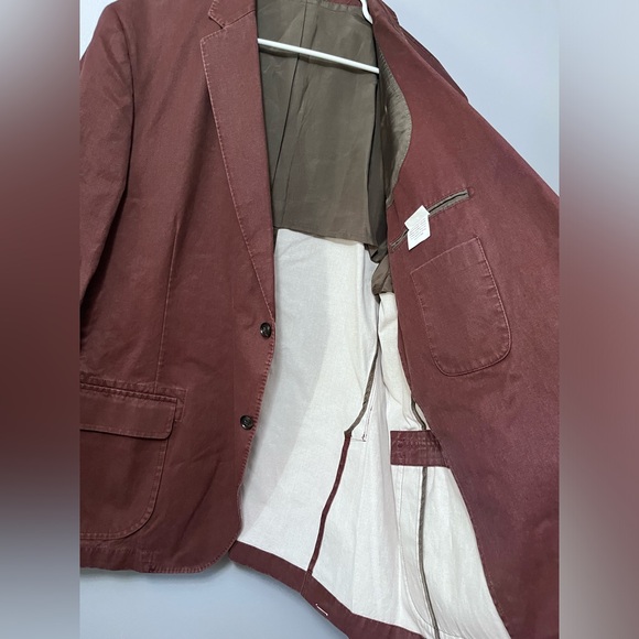 NWT Kroon Harrison Vintage Wash Cotton Sport Coat in Red - Picture 9 of 13